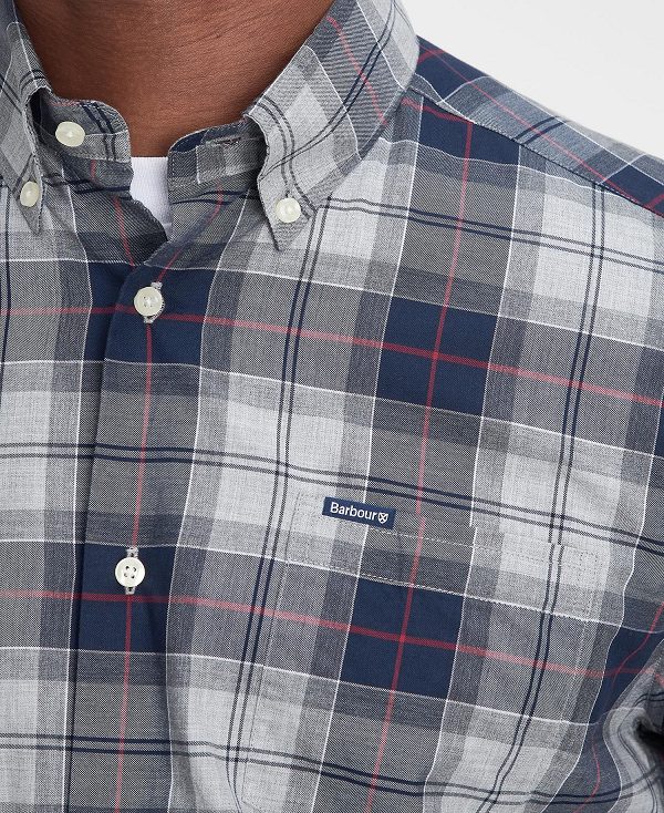 Barbour Wetheram Tailored Long-sleeved Shirt μπλε | BABO87845