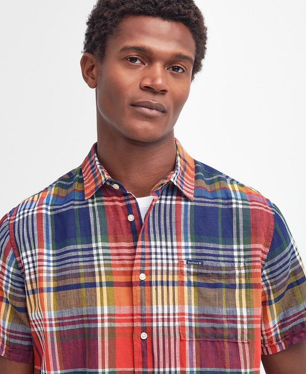 Barbour Weymouth Regular Short-sleeved Shirt σκουρο μπλε | BABO87735