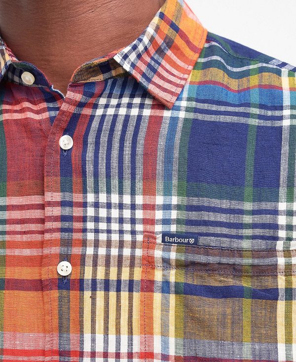 Barbour Weymouth Regular Short-sleeved Shirt σκουρο μπλε | BABO87735