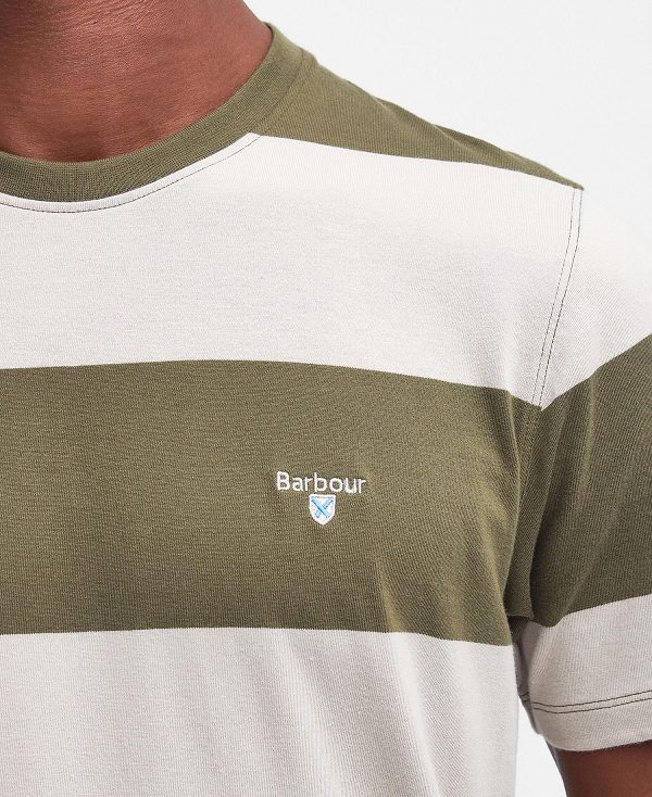 Barbour Whalton Striped T-shirt Ελιά | BABO88307
