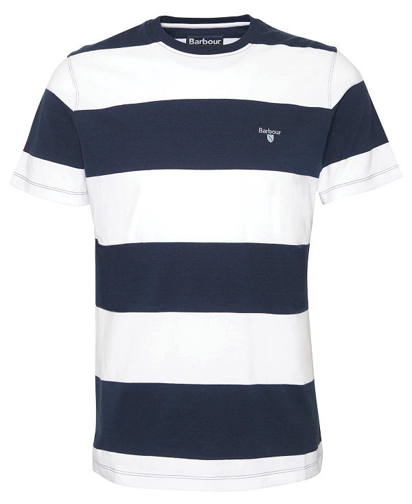 Barbour Whalton Striped T-shirt σκουρο μπλε | BABO88308