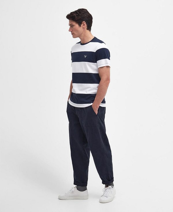 Barbour Whalton Striped T-shirt σκουρο μπλε | BABO88308