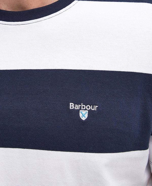 Barbour Whalton Striped T-shirt σκουρο μπλε | BABO88308