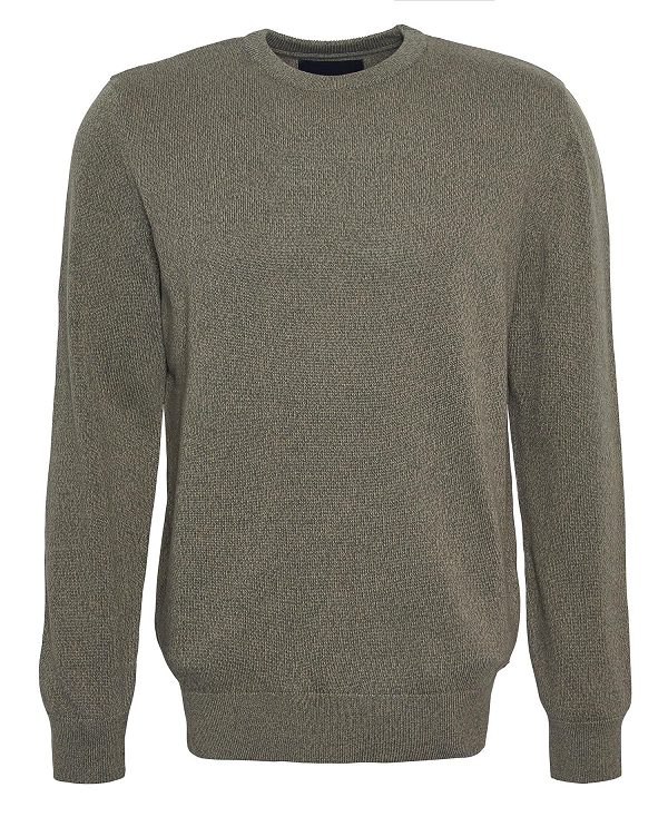 Barbour Whitfield Crew Neck Jumper Ελιά | BABO88612