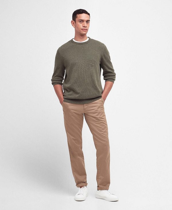 Barbour Whitfield Crew Neck Jumper Ελιά | BABO88612