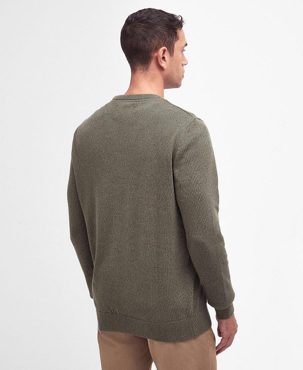 Barbour Whitfield Crew Neck Jumper Ελιά | BABO88612