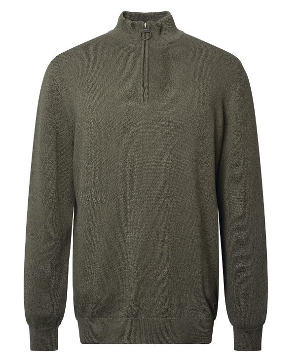 Barbour Whitfield Half-zip Jumper Ελιά | BABO88609