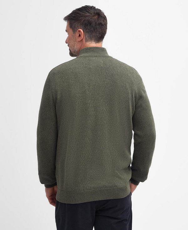 Barbour Whitfield Half-zip Jumper Ελιά | BABO88609