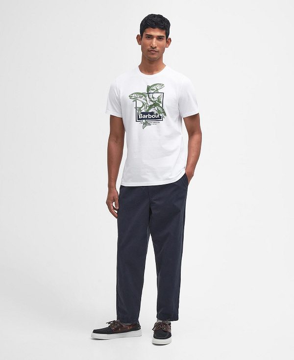 Barbour Witton Graphic T-shirt ασπρα | BABO88350