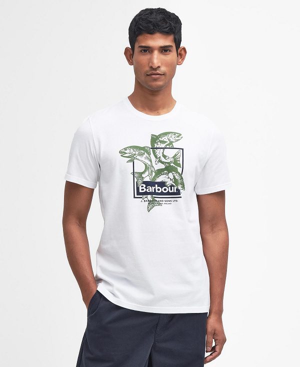 Barbour Witton Graphic T-shirt ασπρα | BABO88350