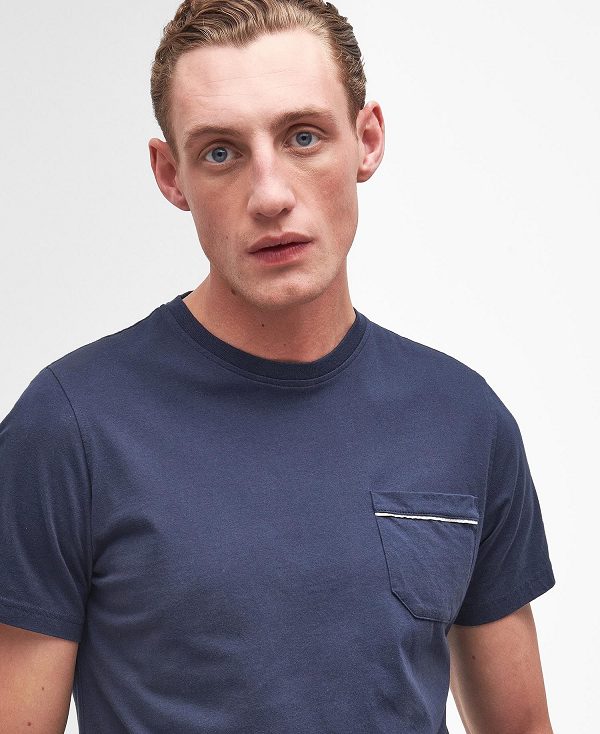 Barbour Woodchurch T-shirt σκουρο μπλε | BABO88372
