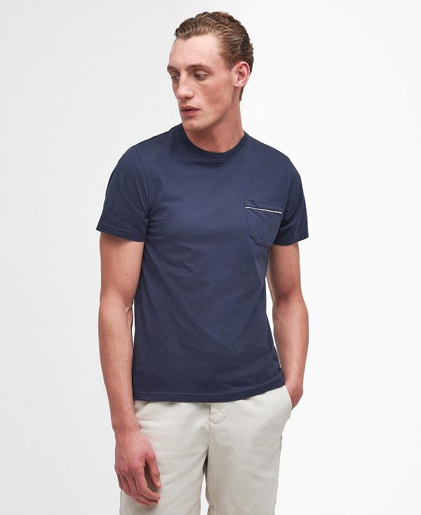 Barbour Woodchurch T-shirt σκουρο μπλε | BABO88372