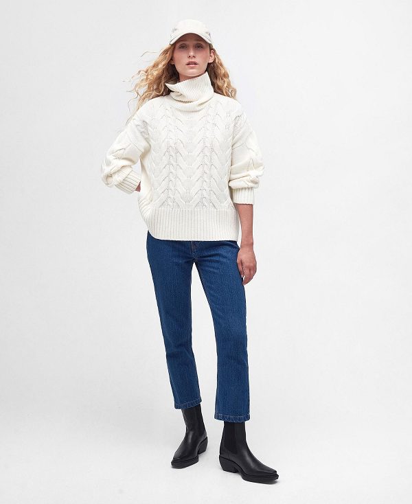 Barbour Woodlane Knitted Jumper ασπρα | BABO89670